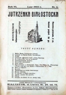 Jutrzenka Białostocka 1933, R.6, nr 2 (luty)