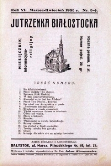 Jutrzenka Białostocka 1933, R.6, nr 3-4 (marzec-kwiecień)