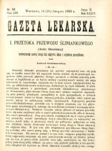 Gazeta Lekarska 1899 R.34, t.19, nr 34