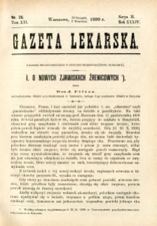 Gazeta Lekarska 1899 R.34, t.19, nr 36