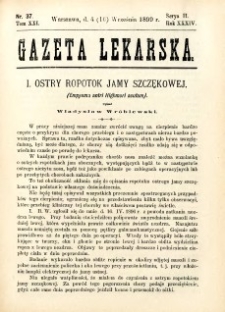 Gazeta Lekarska 1899 R.34, t.19, nr 37