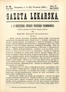 Gazeta Lekarska 1899 R.34, t.19, nr 38