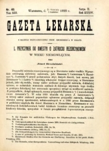 Gazeta Lekarska 1899 R.34, t.19, nr 40