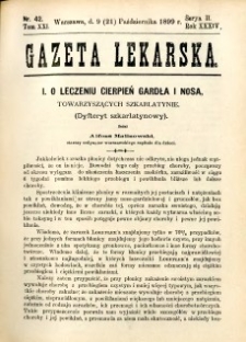 Gazeta Lekarska 1899 R.34, t.19, nr 42