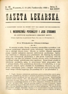 Gazeta Lekarska 1899 R.34, t.19, nr 43