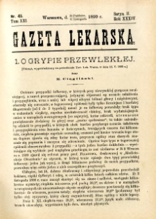 Gazeta Lekarska 1899 R.34, t.19, nr 45