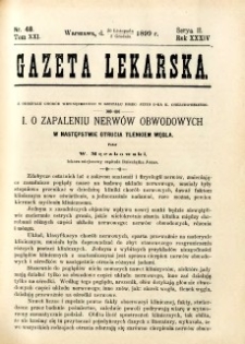 Gazeta Lekarska 1899 R.34, t.19, nr 48