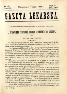 Gazeta Lekarska 1899 R.34, t.19, nr 49