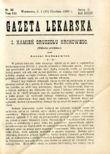 Gazeta Lekarska 1899 R.34, t.19, nr 50