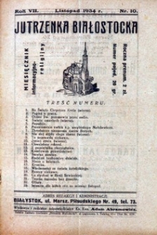 Jutrzenka Białostocka 1934, R.7, nr 10 (listopad)