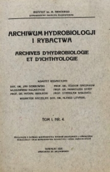 Archiwum Hydrobiologji i Rybactwa 1926 t.1, nr 4