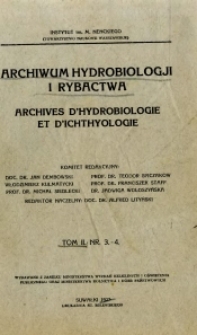 Archiwum Hydrobiologji i Rybactwa 1927 t.2, nr 3-4