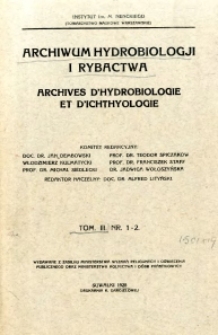 Archiwum Hydrobiologji i Rybactwa 1928 t.3, nr 1-2