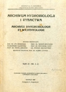 Archiwum Hydrobiologji i Rybactwa 1929 t.4, nr 1-2