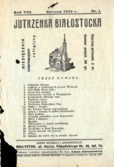 Jutrzenka Białostocka 1935, R.8, nr 1 (styczeń)