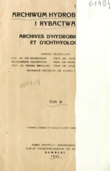 Archiwum Hydrobiologji i Rybactwa 1932 t.6