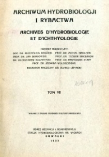 Archiwum Hydrobiologji i Rybactwa 1933 t.7