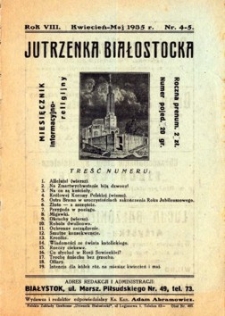Jutrzenka Białostocka 1935, R.8, nr 4-5 (kwiecień-maj)