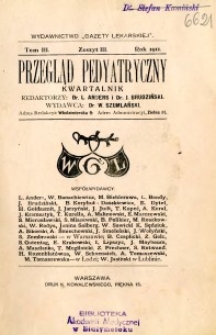 Przegląd Pedyatryczny 1911 t.3 nr 3