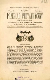 Przegląd Pedyatryczny 1911 t.3 nr 4