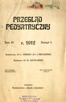 Przegląd Pedyatryczny 1912 t.4 nr 1