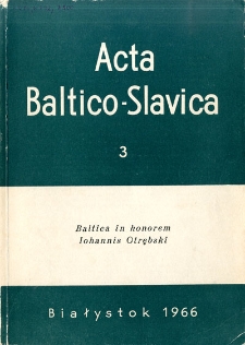 Acta Baltico-Slavica. T. 3.