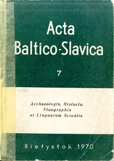 Acta Baltico-Slavica. T. 7.