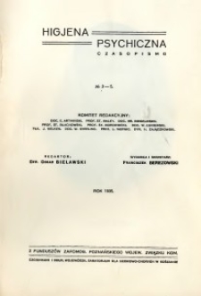 Higjena Psychiczna 1935 nr 3-5