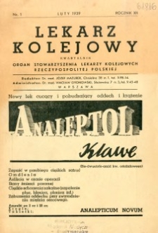 Lekarz Kolejowy 1939 R.12 nr 1
