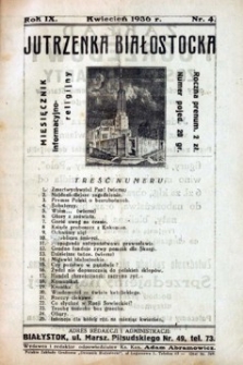 Jutrzenka Białostocka 1936, R.9, nr 4 (kwiecień)