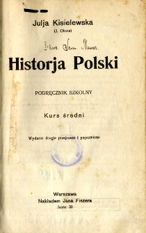 Historja Polski : podręcznik szkolny : Kurs średni