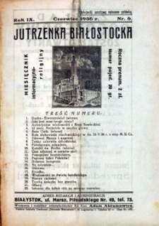 Jutrzenka Białostocka 1936, R.9, nr 6 (czerwiec)