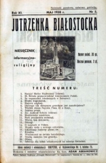 Jutrzenka Białostocka 1938, R.11, nr 5 (maj)