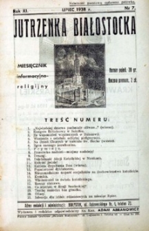 Jutrzenka Białostocka 1938, R.11, nr 7 (lipiec)