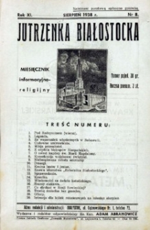 Jutrzenka Białostocka 1938, R.11, nr 8 (sierpień)