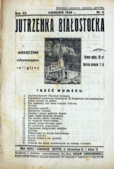 Jutrzenka Białostocka 1939, R.12, nr 4 (kwiecień)