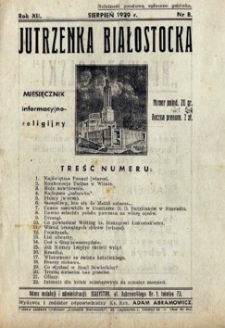 Jutrzenka Białostocka 1939, R.12, nr 8 (sierpień)