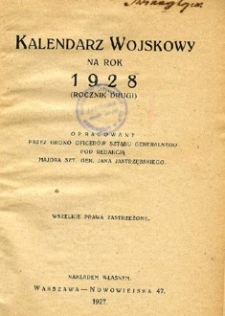 Kalendarz Wojskowy na rok 1928