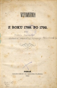 Wspomnienia z roku 1788, po 1792