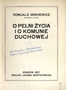 O pełni życia i o komunie duchowej