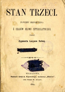 Stan trzeci powieść historyczna z czasów Sejmu Czteroletniego