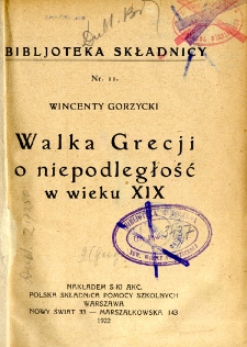 Walka Grecji o niepodległość w wieku XIX