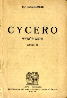 Cycero - wybór mów. Cz. 3