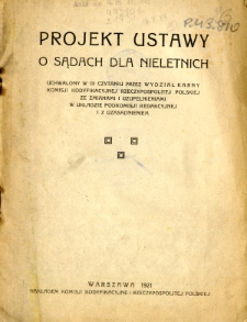 Projekt ustawy o sądach dla nieletnich