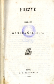 Poezye Setfana Garczyńskiego