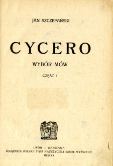 Cycero - wybór mów. Cz. 1