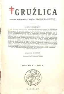 Gruźlica : Spis rzeczy R.5 - 1930 r.