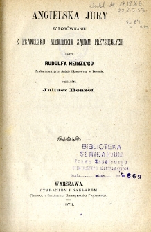 Angielska jury w porównaniu z francuzko-niemieckim sądem przysięgłych