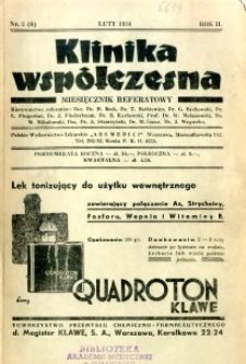 Klinika Wsp&oacute;łczesna 1934 R.2 nr 2