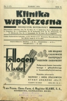 Klinika Wsp&oacute;łczesna 1934 R.2 nr 3
